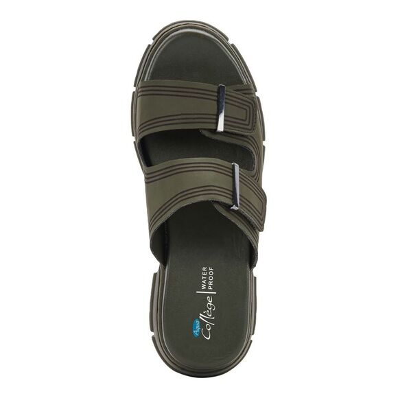 AQUA COLLEGE Womens Green Hippie Round Toe Block Heel Slip On Slide Sandals 11 M - Picture 3 of 4